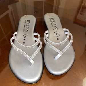 Silver flip flops